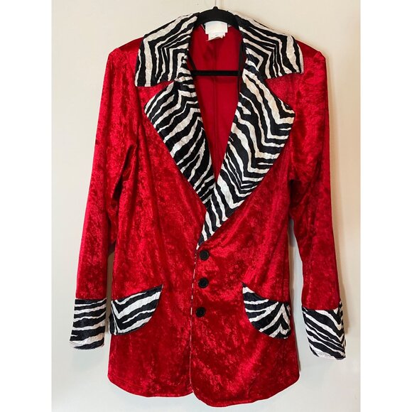 California Costumes Pimp Red Velvet Zebra Flared Pants Adult Large - Picture 2 of 16